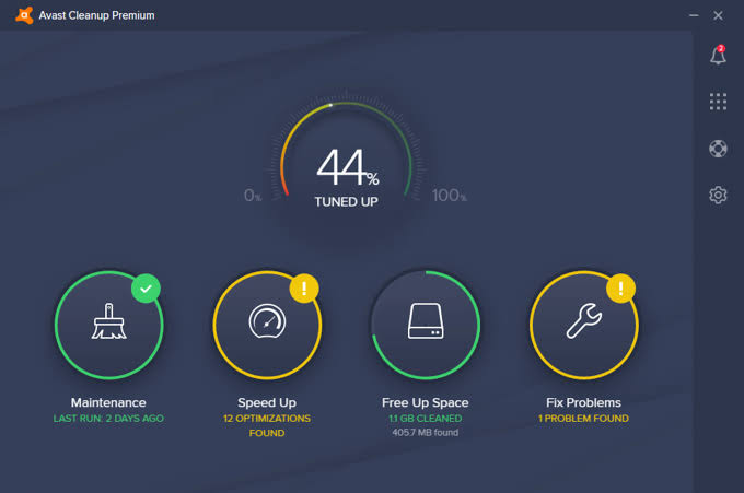 Interface Avast Antivirus